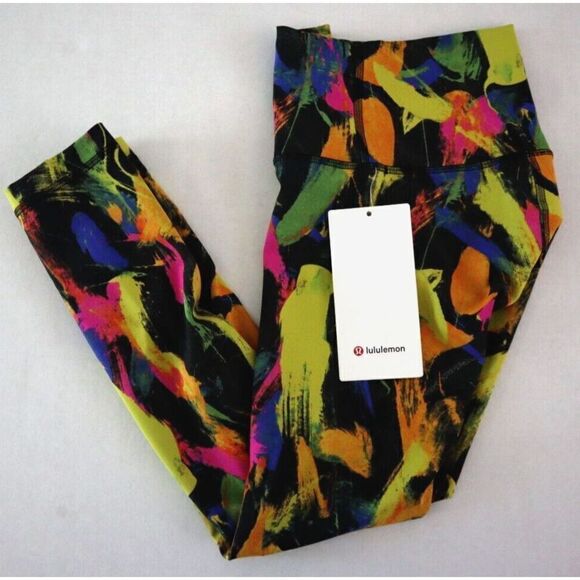Lululemon Women's Sz 2 Black Multi Wunder Train High Rise Crop 23” Leggings - Picture 9 of 13
